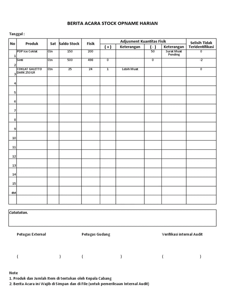 Formulir Gudang & Logistik